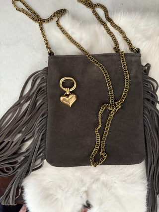 Suede cross body purse