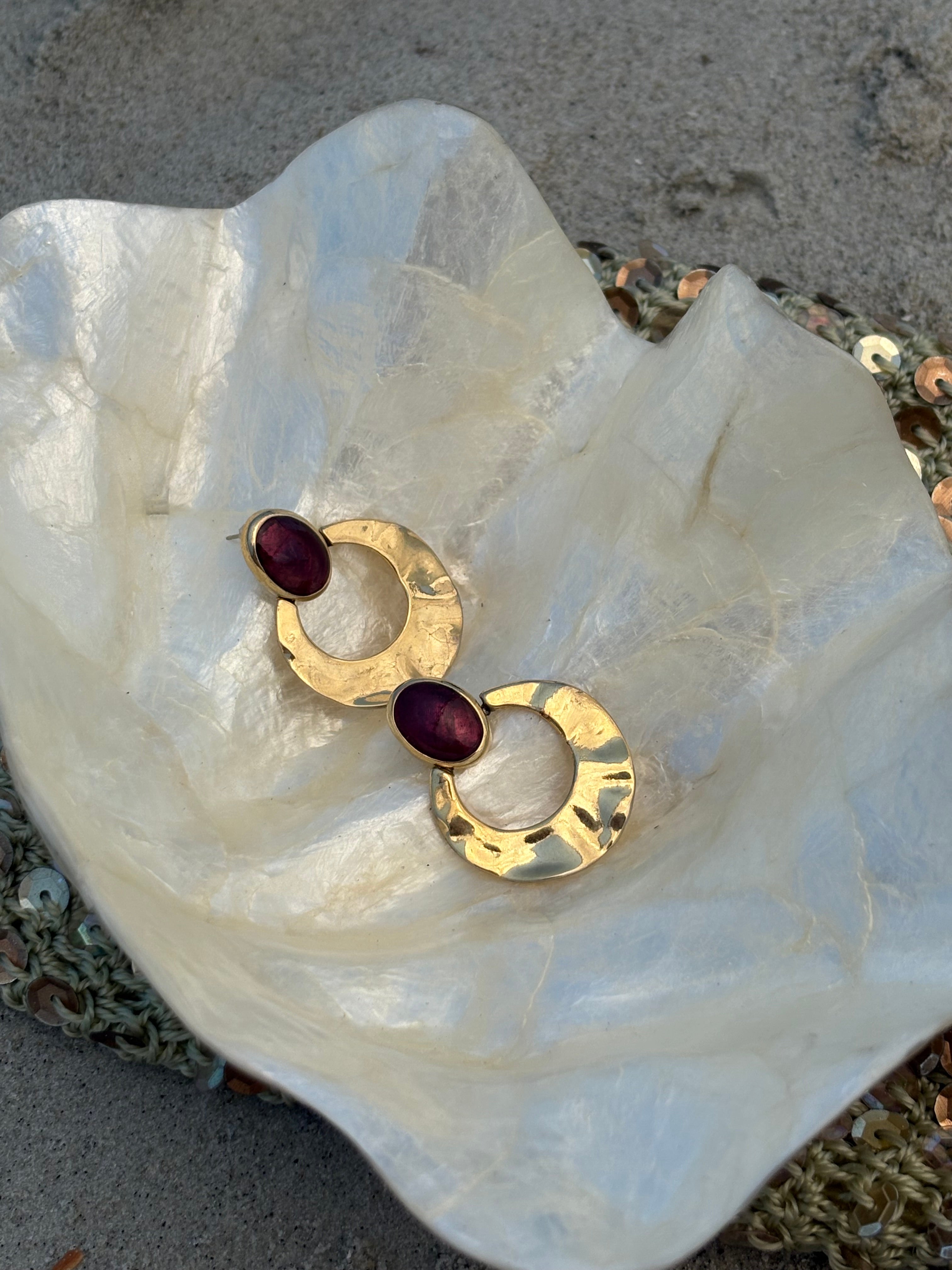 Gold 80s earrings