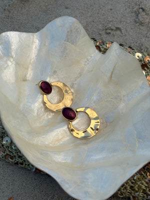 Gold 80s earrings