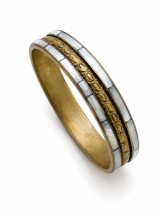 Brass + MOP bangle