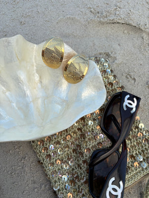 Gold 80s earrings