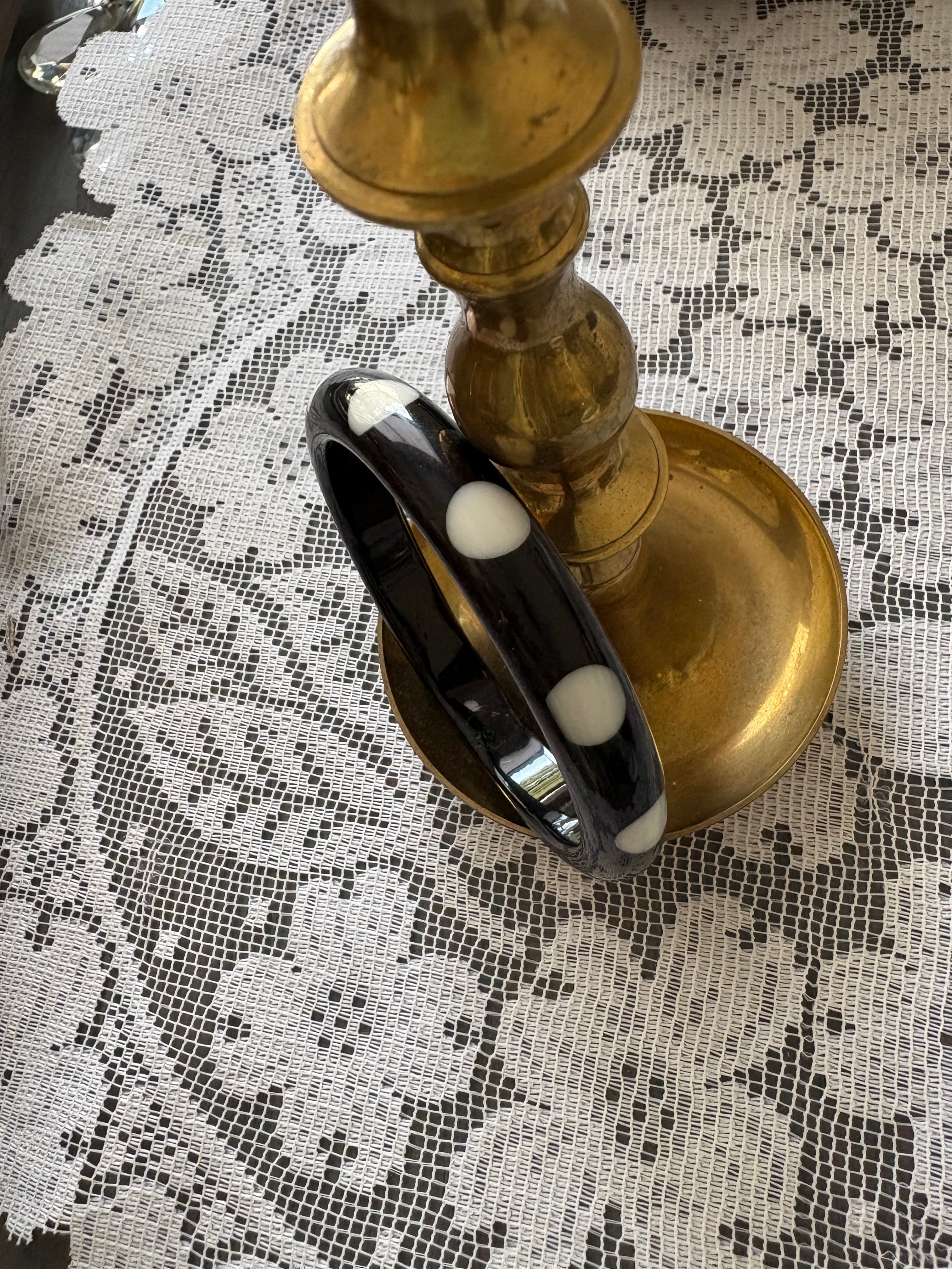 Polka dot lucite bangle