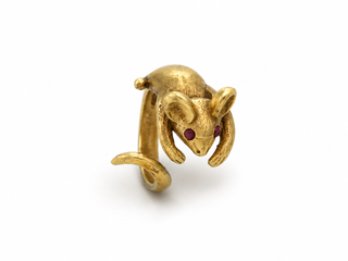Handcrafted Colombian Cast Bronze Mouse Statement Ring