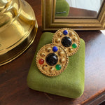 Gemstone costume earrings