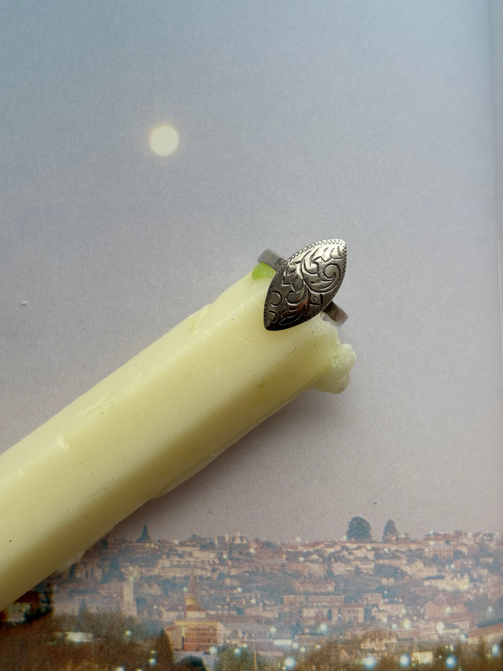 Sterling etched ring