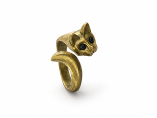 Handcrafted Colombian Bronze Cat Statement Ring