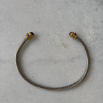 Gemstone two toned cord necklace
