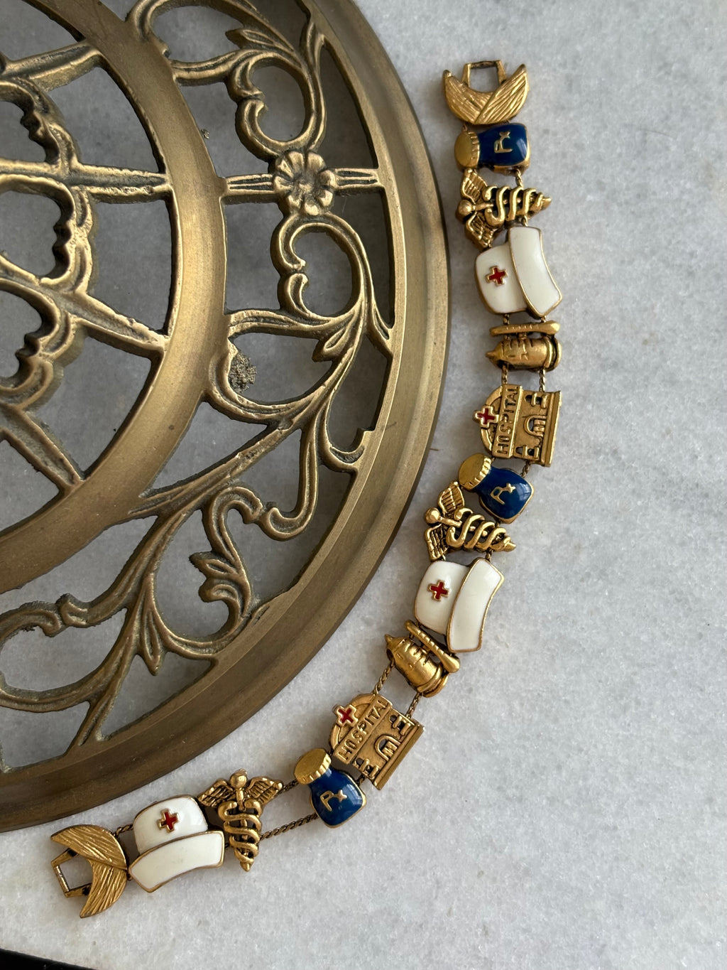 Nurse sliding charm bracelet