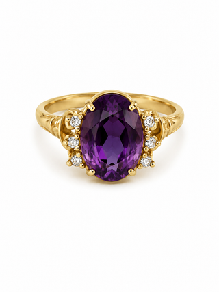 Amethyst & Diamond Ring