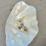Sterling + bronze fish earrings